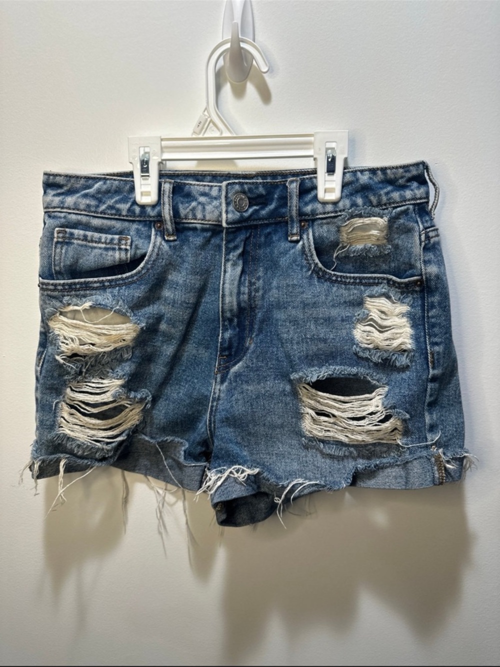 PacSun Distressed Dark Blue Denim Cutoff Shorts